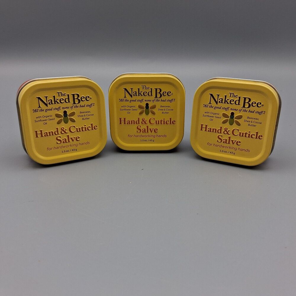 Lot Of 3- The Naked Bee Hand & Cuticle Healing Salve Cocoa Butter Beeswax 1.5oz